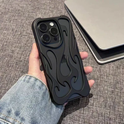 Electroplating hollow flame shell phone case