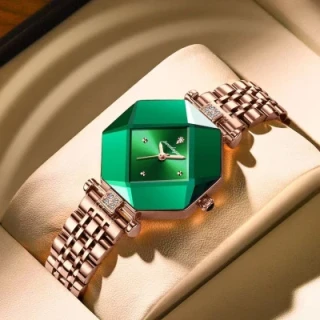 Luxury Green Diamond Quartz Ladies Watches